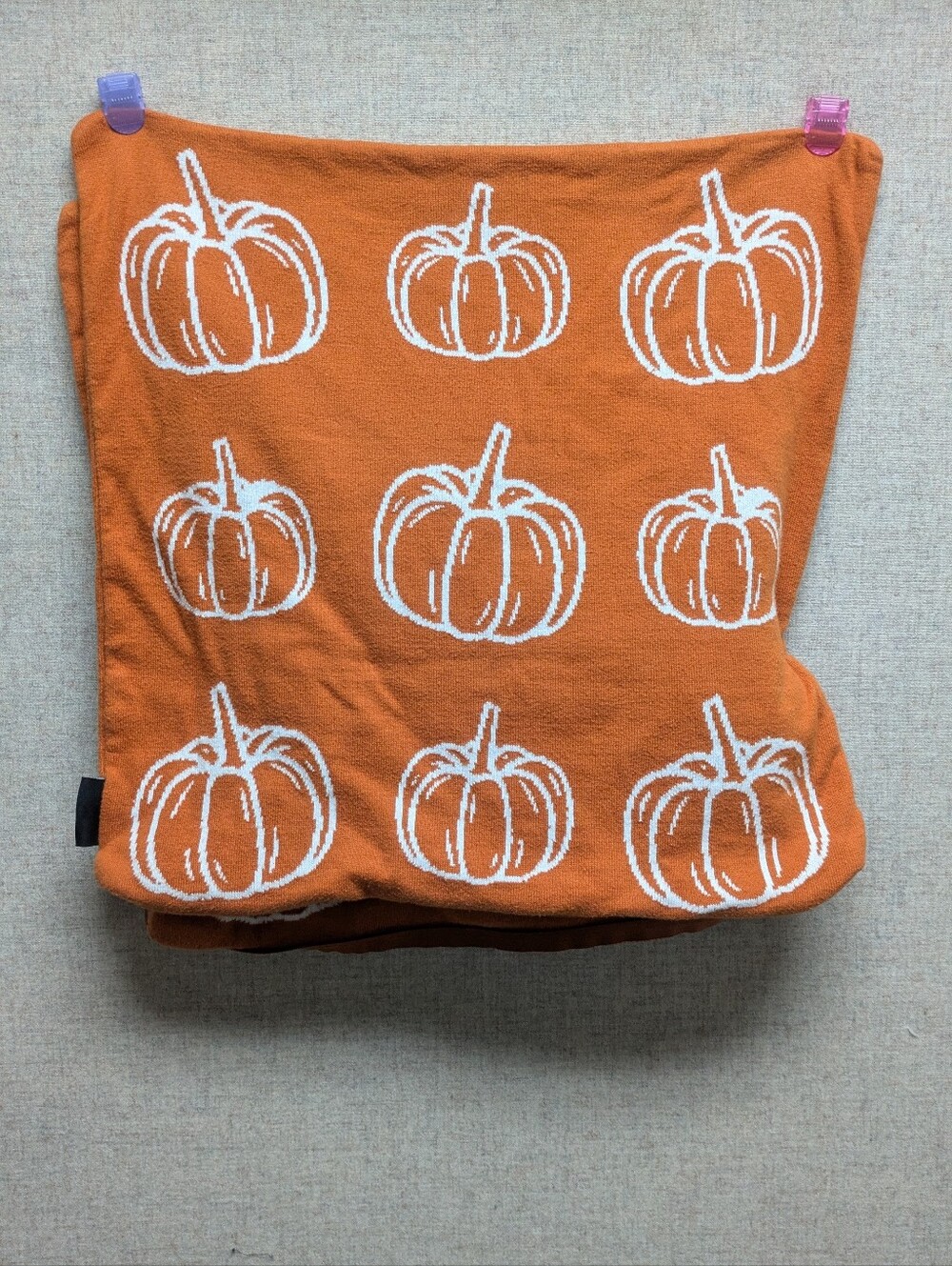Pumpkin Print Orange Cushion/Pillow Covers Pair